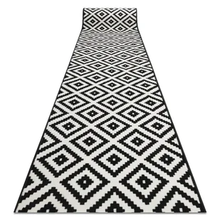 CHODNIK BCF MORAD Ruta romby czarny / krem 100 cm, 100x180 cm - Dywany - miniaturka - grafika 1
