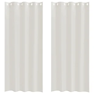 vidaXL Zasłony z zasłonami 2 pcs Kremowy 140 x 225 cm Poliester - Zasłony vidaXL Zasłony z zasłonami 2 pcs Kremowy 140 x 225 cm Poliester - Zasłony - miniaturka - grafika 1