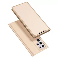 Etui i futerały do telefonów - Dux Ducis Skin Pro kabura etui pokrowiec z klapką Samsung Galaxy S22 Ultra złoty - miniaturka - grafika 1