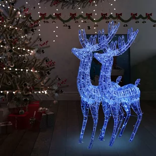 vidaXL Renifery z akrylu XXL, 2 szt., 250 niebieskich LED, 180 cm - Oświetlenie świąteczne - miniaturka - grafika 1