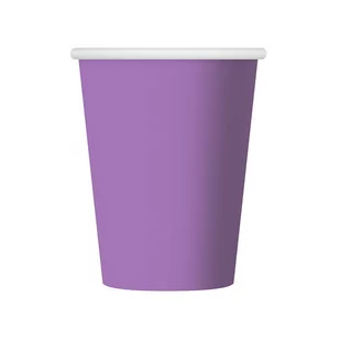 KUBECZKI PAPIEROWE FIOLETOWE 220ML 6SZT - Dekoracje i nakrycia stołu na imprezę - miniaturka - grafika 1