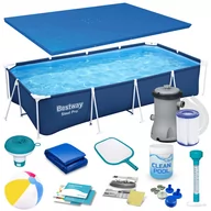 Baseny ogrodowe - Basen ogrodowy stelażowy 400x211x81cm Bestway zestaw 15w1 56405N - miniaturka - grafika 1