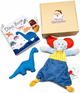 Książeczka materiałowa z dinozaurem + pluszak słoń prezent dla dzieci - Maskotki i pluszaki - miniaturka - grafika 1