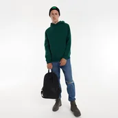 Plecaki - Reserved - Plecak z gładkiego materiału - Czarny - miniaturka - grafika 1