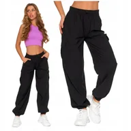 Spodnie damskie - Spodnie Bojówki Damskie Wysoki Stan Luźne Parachute Wygodne Modne MORAJ XXL - miniaturka - grafika 1