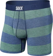 Majtki męskie - Bokserki męskie szybkoschnące SAXX VIBE Boxer Brief  w pasy - granatowe - miniaturka - grafika 1