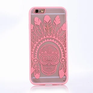 Etui na telefon komórkowy Mandala dla Apple iPhone 7 Etui ochronne Etui z motywem piór Etui z czaszką Zderzak różowy - Etui i futerały do telefonów - miniaturka - grafika 1