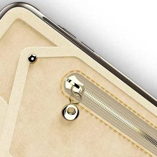 Zizo Nebula Wallet Case Skórzane etui iPhone X z kieszeniami na karty + saszetka na zamek + szkło 9H na ekran (Tan/Brown) - Etui i futerały do telefonów - miniaturka - grafika 4
