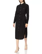 Sukienki - Springfield Vestido Camisero damska sukienka dżinsowa, Czarny, 36 - miniaturka - grafika 1