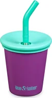 Butelki dla niemowląt - Klean Kanteen Kid Kanteen Kid Steel Cup Kid Straw Lid, 296ml/10oz, Sparkling Grape - miniaturka - grafika 1