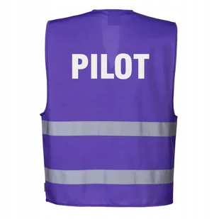 Kamizelka odblaskowa Portwest fioletowa L/XL z nadrukiem PILOT - Odzież robocza - miniaturka - grafika 1