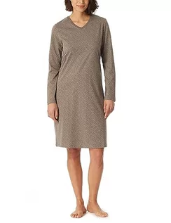 Koszulki i topy damskie - Schiesser Damska koszulka z długim rękawem 100% bawełna Sleepshirt Bigshirt 100 cm Długość-Nightwear koszula nocna, taupe, 38, Taupe, 38 - grafika 1