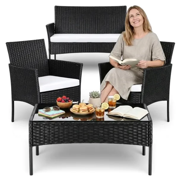 Meble Ogrodowe Technorattan Zestaw Komplet 5 Osobowy Fotele Sofa Stolik 4el