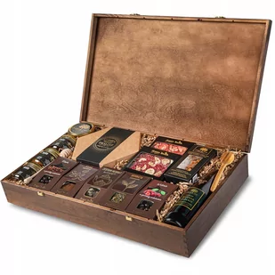 Zestaw prezentowy duża skrzynka 16 produktów herbata miód czekolada ciastka - Zestawy upominkowe - miniaturka - grafika 1