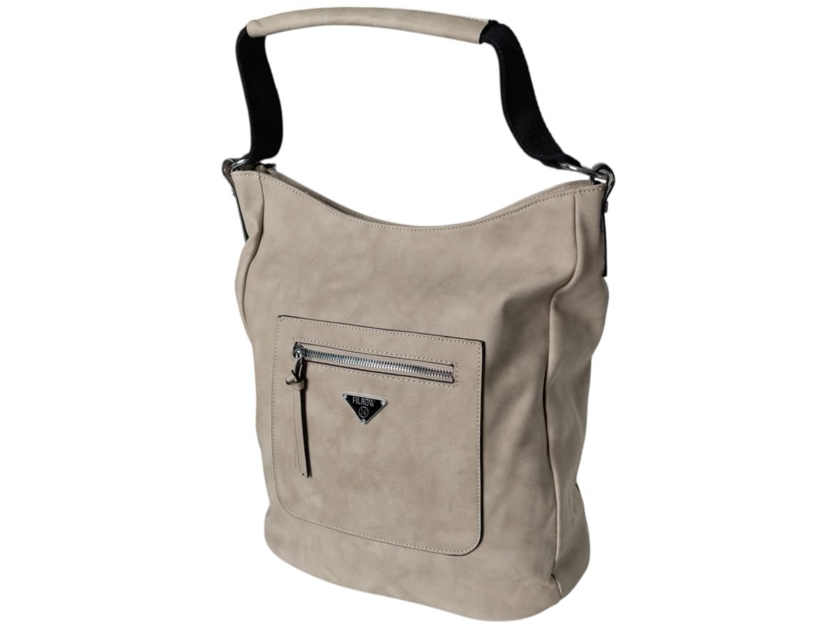 Torebka Damska Shopper Duża Szara Na Ramię, Miejski Styl z Przegrodą