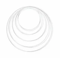Pierścionki - Rayher 25212102 metalowe pierścienie, 10 sztuk, 5 rozmiarów, posortowane na biało, grubość ok. 3 mm, pierścienie do drutu, do techniki przewijania, łapania snów, florystyki, wieńca weselnego; Hoops - miniaturka - grafika 1