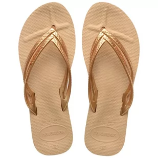 Havaianas Klapki damskie na koturnie, ZŁOTY, 42 EU - Klapki i japonki damskie - miniaturka - grafika 1