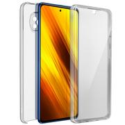 Etui i futerały do telefonów - Etui 360° do Xiaomi Poco X3 / X3 Pro Elastyczny przód i sztywny tył — przezroczysty - miniaturka - grafika 1