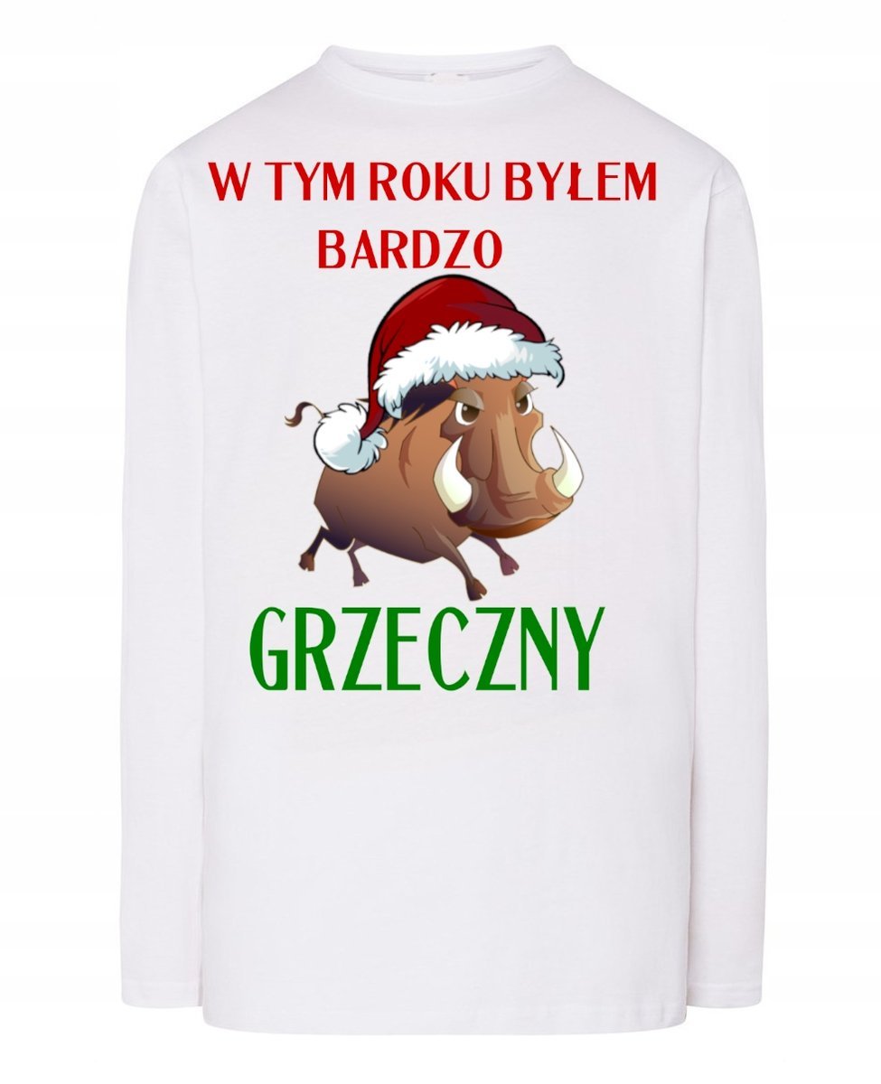 Longsleeve święta nadruk Byłem Grzeczny Rozm.S