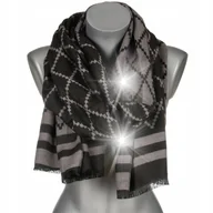 Apaszki i szaliki damskie - Duży Szalik Damski bawełniany ciepły szal frędzle - miniaturka - grafika 1