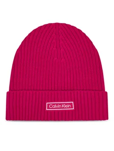 Calvin Klein Czapka Patch Chunky LV04D8053G Różowy - Czapki damskie - miniaturka - grafika 1