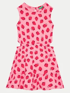 United Colors Of Benetton Sukienka codzienna 3M39CV00R Różowy Regular Fit - Sukienki i spódniczki dla dziewczynek - miniaturka - grafika 1