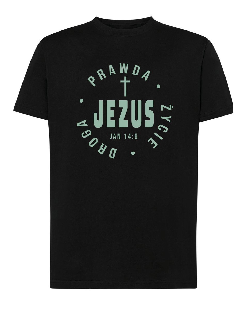Koszulka Jezus Prawda Życie Droga Jan 14:6 Katolicka Czarny M