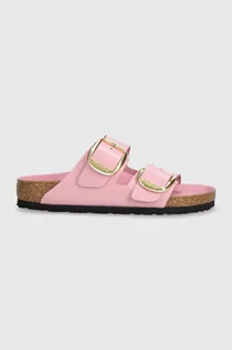 Klapki i japonki damskie - Birkenstock klapki skórzane Arizona Big Buckle damskie kolor różowy 1026485 - grafika 1