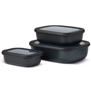 Mepal Mepal Cirqula Oblong Nordic Black 6 El Czarne Miski Kuchenne Plastikowe Z Pokrywkami - Miski i półmiski - miniaturka - grafika 2