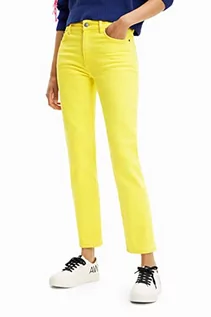 Spodnie damskie - Desigual Damskie spodnie na co dzień, żółty, 34 - grafika 1
