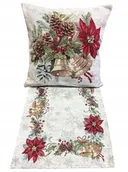 Zabawki kreatywne - Bieżnik 40x100 cm Chenille DZWONKI, czerwona poisencja – świąteczny - miniaturka - grafika 1