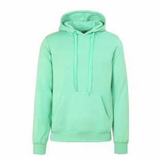 Męska ocieplana bluza dresowa kangurka z kapturem M zielona miętowa 61 - Bluzy męskie - miniaturka - grafika 1