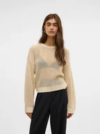 Swetry damskie - Vero Moda Sweter w kolorze beżowym - miniaturka - grafika 1