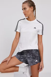 Koszulki sportowe damskie - adidas T-shirt GL0783 damski kolor biały - grafika 1