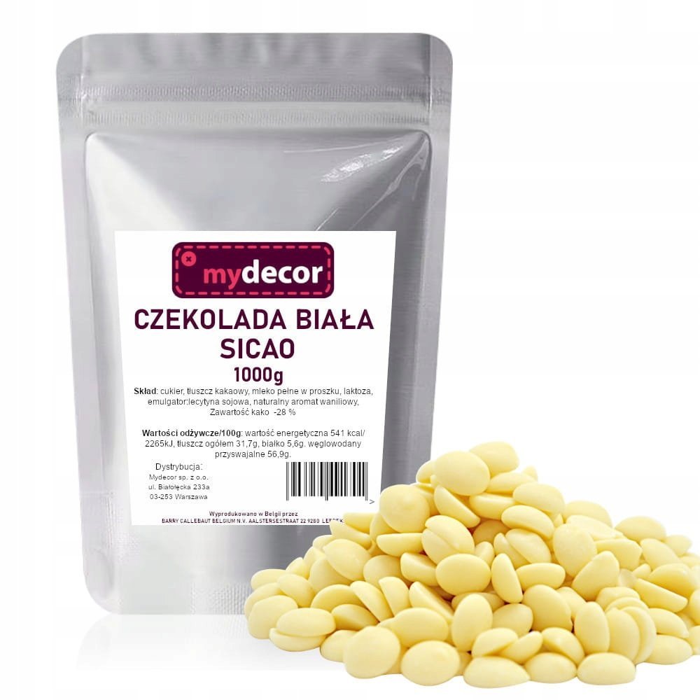 Czekolada BIAŁA Sicao do fondue fontann pralin 1 kg Callebaut pastylki