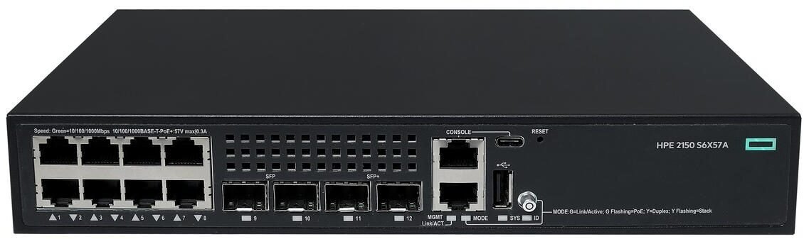 Switch HP Networking CW 2150 8G PoE+ 2F 2P 125W S6X57A
