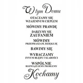 Naklejki na ścianę - Napis na ścianę, naklejka - W tym domu... - 241, 240x120 cm - miniaturka - grafika 1