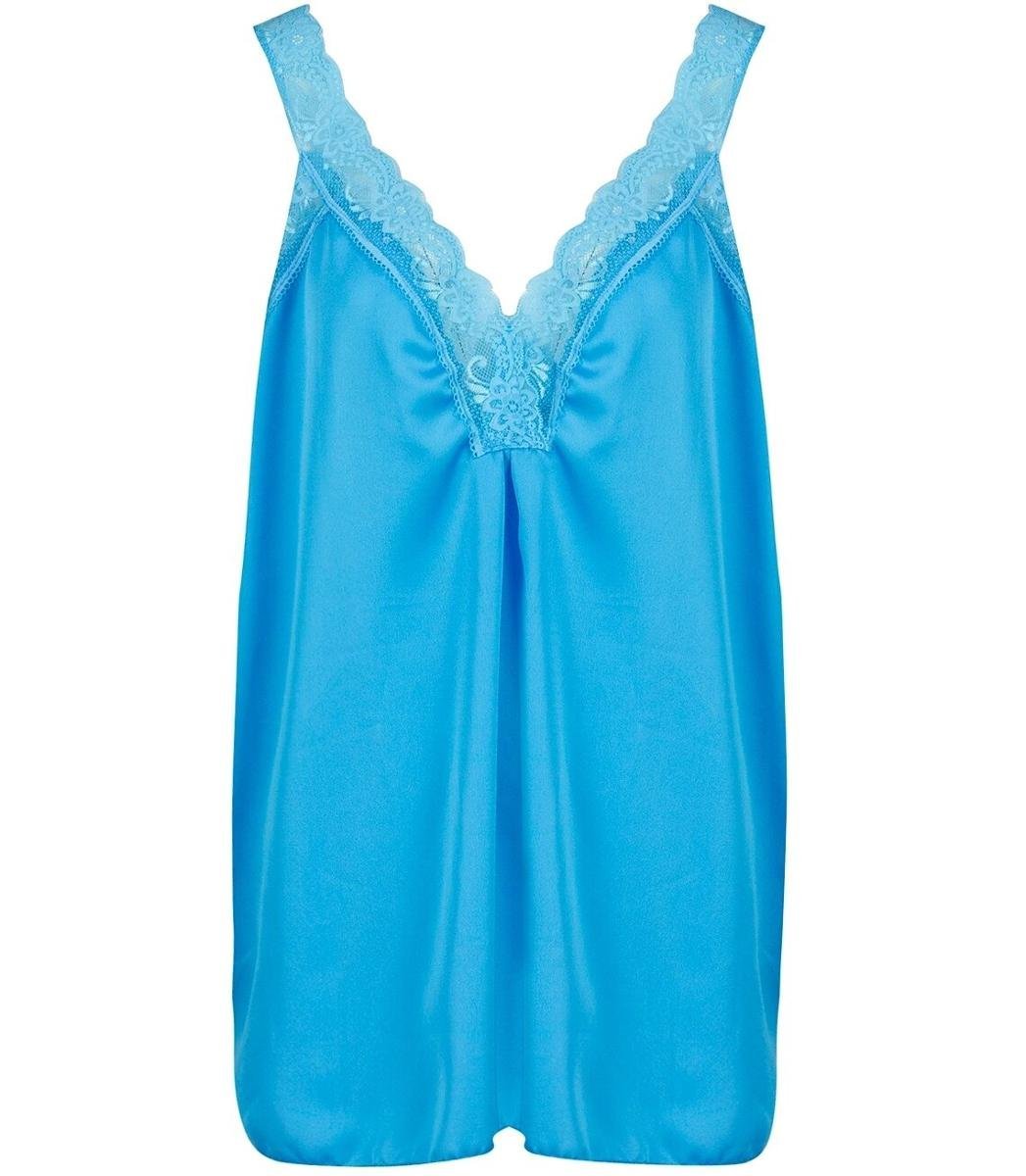 Satynowy długi top sexi koronka ramiączka-3XL/4XL