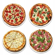 Obrusy i serwetki - PODKŁADKI korkowe POD KUBEK 4 SZTUKI zestaw PIZZA z pizzą DO KUCHNI prezent - miniaturka - grafika 1