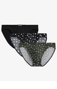 Slipy męskie mini 3-pack 3MP-170, Kolor czarny-khaki, Rozmiar 2XL, ATLANTIC - Intymna - Majtki męskie - miniaturka - grafika 1