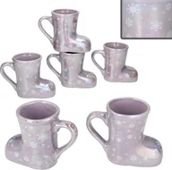 Kubki - 6x kubek ceramiczny z motywem świątecznym w kolorze fioletowym i grzanym winem o pojemności 200 ml - miniaturka - grafika 1