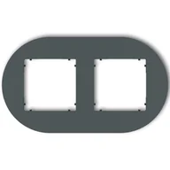 Klawisze i ramki - Ramka podwójna okrągła Karlik MINI - grafit mat - miniaturka - grafika 1