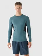 Koszulki sportowe męskie - Męski longsleeve do biegania 4F 4FWAW24TFLOM252 - zielony - miniaturka - grafika 1