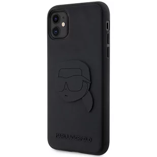 Karl Lagerfeld KLHCN613DRKNK iPhone 11 / Xr 6.1" czarny/black hardcase Rubber Karl Head 3D - Etui i futerały do telefonów - miniaturka - grafika 1