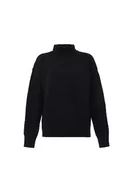 Swetry damskie - Aleva Damski sweter Slouchy z golfem akryl CZARNY rozmiar XL/XXL, czarny, XL - miniaturka - grafika 1