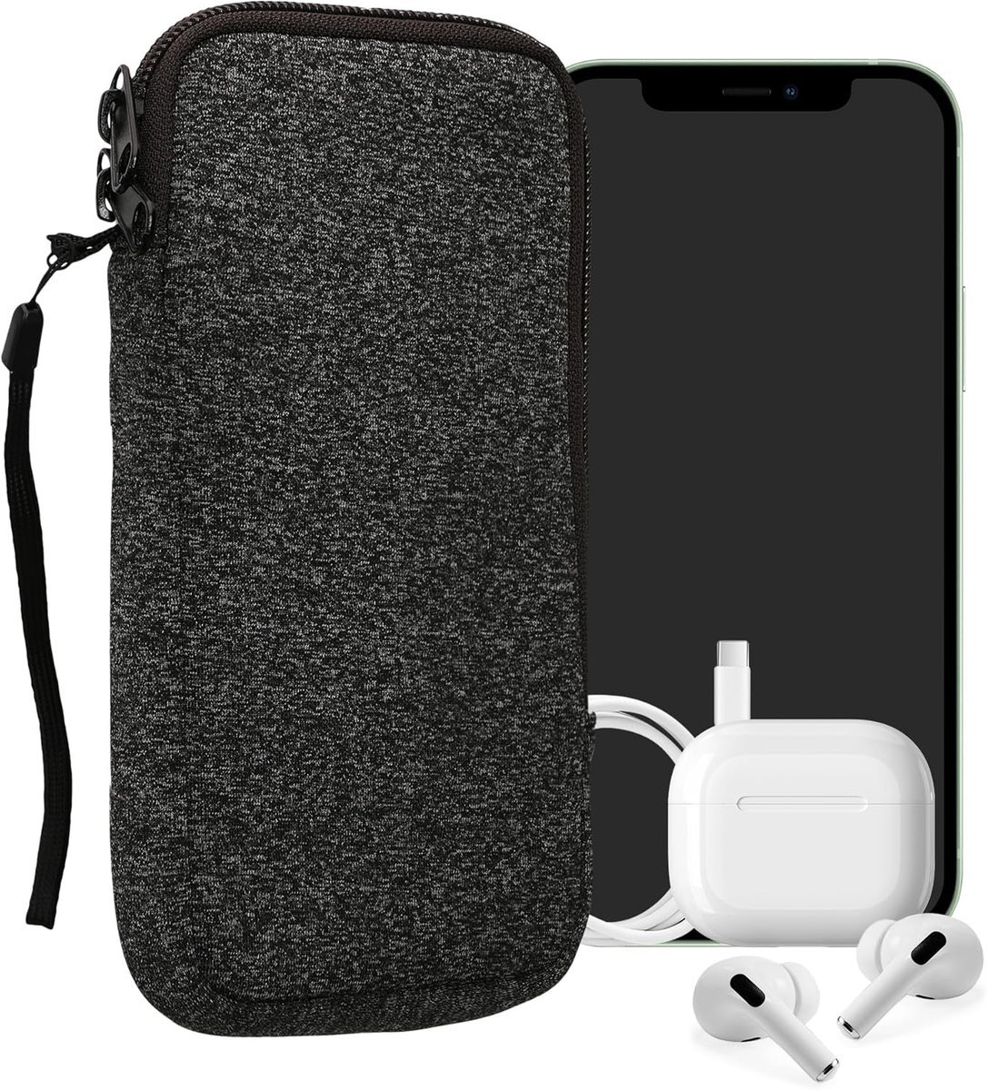 kwmobile Neoprenowe etui na telefon rozmiar XXL, 7 cali (17,8 cm) - uniwersalne etui na telefon komórkowy z zamkiem błyskawicznym, paskiem na nadgar..