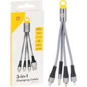 Ładowarki samochodowe - Zestaw kabli 3w1 USB - USB typ C / microUSB / Lightning Shell oryginał - miniaturka - grafika 1