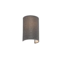 Lampy ścienne - QAZQA Klasyczny kinkiet szary - Simple Drum Jute - miniaturka - grafika 1