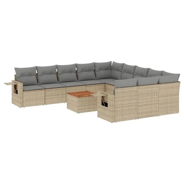 Zestaw mebli ogrodowych modułowych beżowy rattan PE, wymiary: 62x62x69 cm