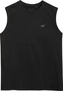 Koszulka męska beż rękawów tank top 4FWMM00TSLEM125 czarny - Koszulki męskie - miniaturka - grafika 1